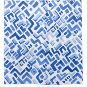Watercolor Geometric Abstract Seamless Pattern Shower Curtain