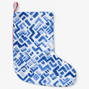 Watercolor Geometric Abstract Seamless Pattern Small Christmas Stocking