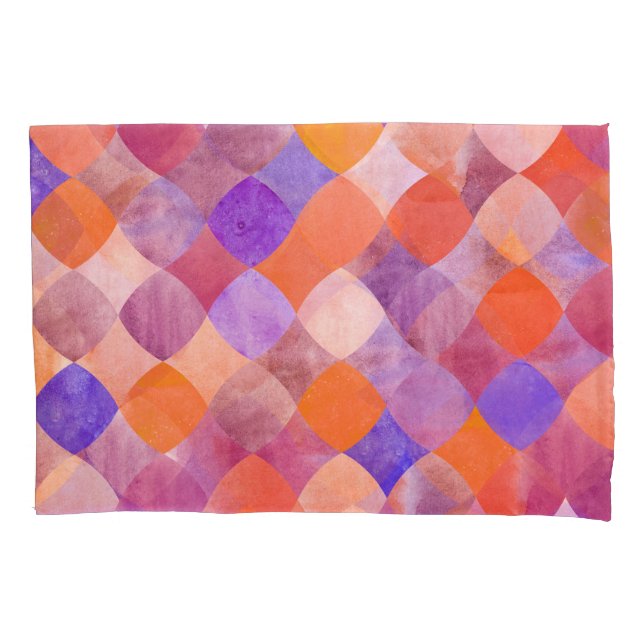 Watercolor geometric, Arab fish scales. Pillowcase (Front)