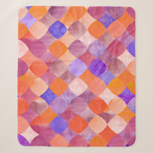 Watercolor geometric, Arab fish scales. Sherpa Blanket