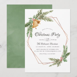 Watercolor Geometric Christmas Party Invitation