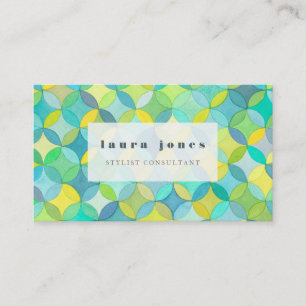 Watercolor Geometric Circle Pattern Template Business Card