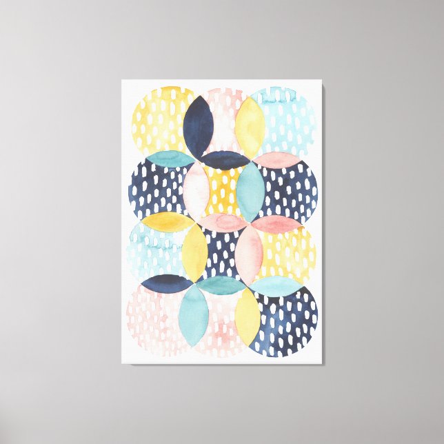 Watercolor Geometric Circles Canvas Print (Front)