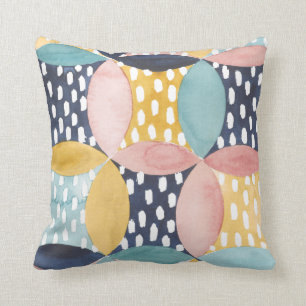 Watercolor Geometric Circles Cushion