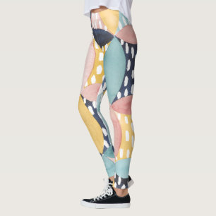Watercolor Geometric Circles Leggings