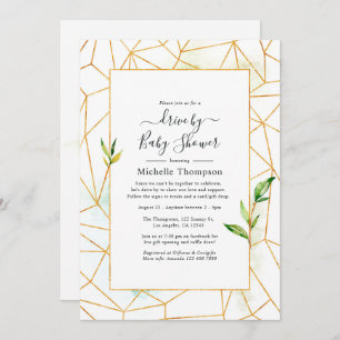 Watercolor Geometric Crystal Drive By Shower Invitation