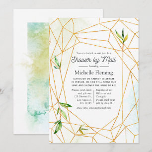 Watercolor Geometric Crystal Shower by Mail Invitation