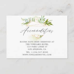 Watercolor Geometric Crystal Wedding Accommodation Enclosure Card