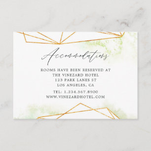 Watercolor Geometric Crystal Wedding Accommodation Enclosure Card