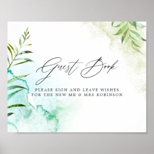 Watercolor Geometric Crystal Wedding Poster