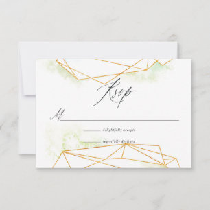 Watercolor Geometric Crystal Wedding RSVP Card