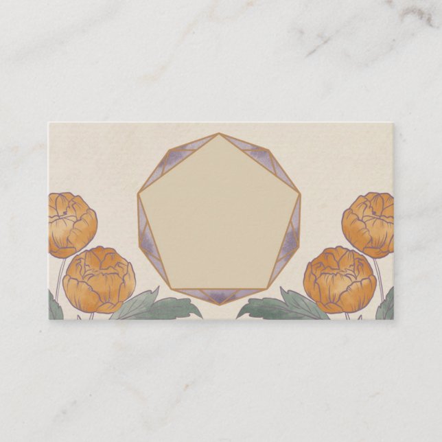 Watercolor Geometric Peony Card (Front)