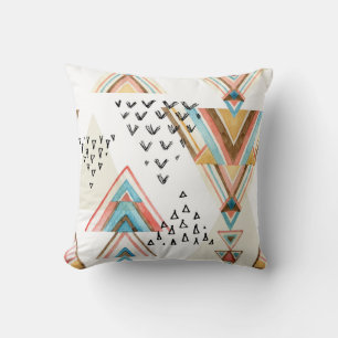 Watercolor Geometric Seamless: Tribal Style. Cushion