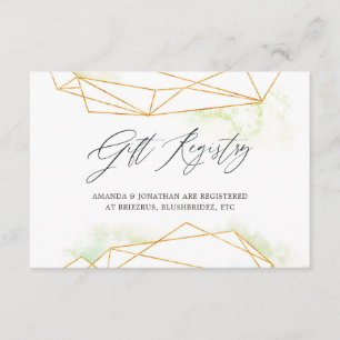 Watercolor Geometric Wedding Gift Registry Enclosure Card