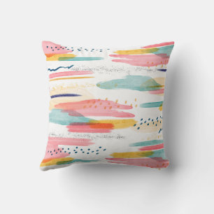 Watercolor Geometrical abstract minimal modern Soc Cushion