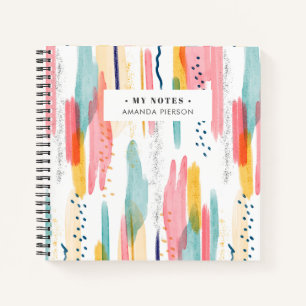 Watercolor Geometrical abstract minimal pastel  Notebook