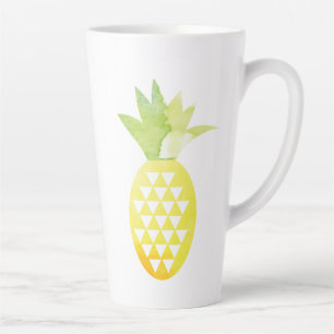 Watercolor Geometrical Pineapple Latte Mug