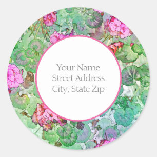 Watercolor Geraniums labels