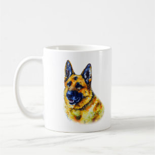 Watercolor German Shepherd Coffee Mug