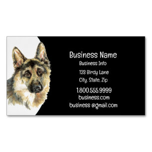 Watercolor German Shepherd Dog Animal Pet Business Magnetic Business Card