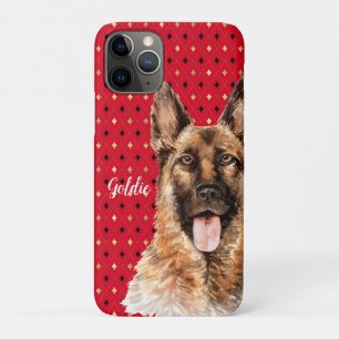 Watercolor German Shepherd Dog Personalised iPhone 11 Pro Case