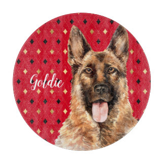 Watercolor German Shepherd Dog Personalised Cutting Board