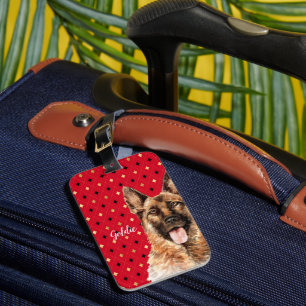 Watercolor German Shepherd Dog Personalised Luggage Tag