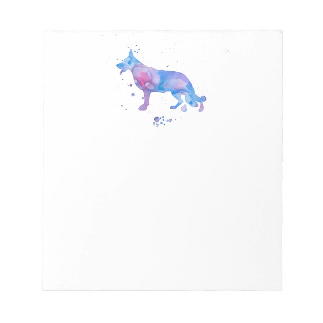 Watercolor German Shepherd Dogs Notepad (Front)