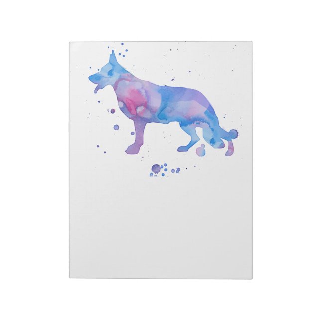 Watercolor German Shepherd Dogs Notepad (Rotated)