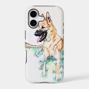Watercolor German Shepherd Malinois