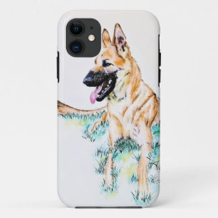 Watercolor German Shepherd Malinois iPhone 11 Case