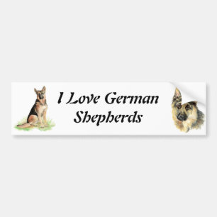 Watercolor German Shepherd Pet Dog Animal Bumper Sticker