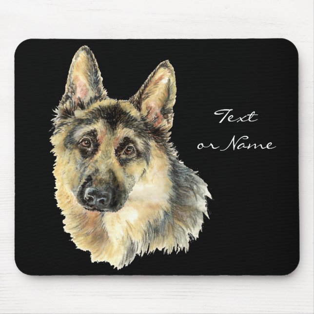 Watercolor German Shepherd Pet Dog Animal Mouse Mat (Front)