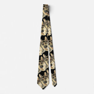 Watercolor German Shepherd Pet Dog Animal Tie