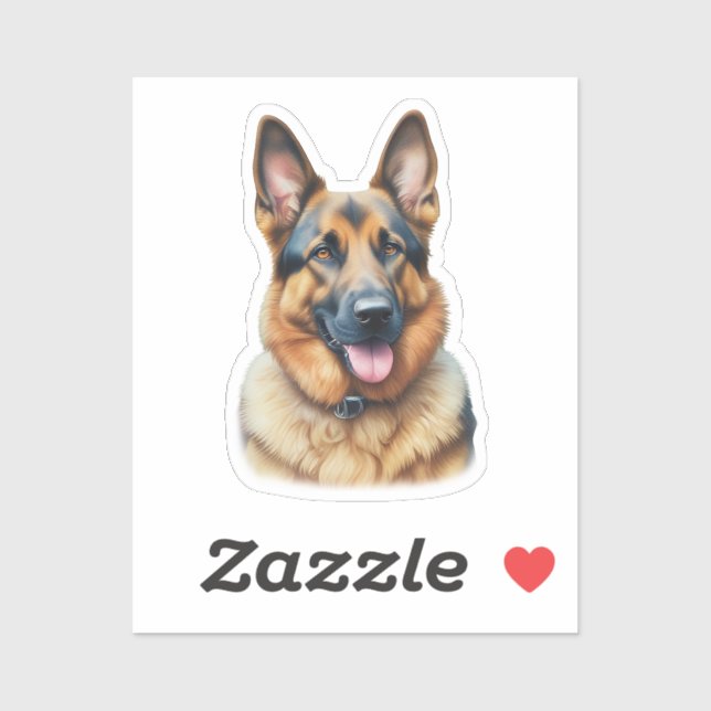 Watercolor German Shepherd Sticker (Sheet)