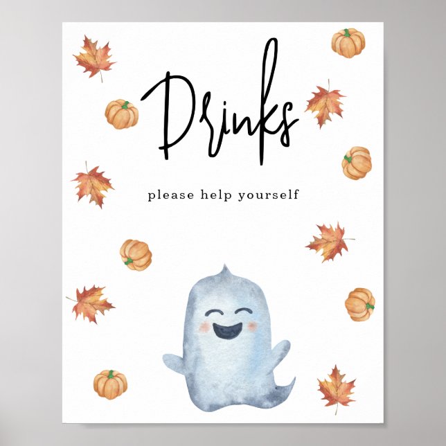 Watercolor ghost - Drinks Poster (Front)