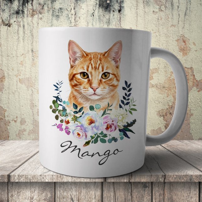 Watercolor Ginger Cat Coffee Mug (Creator Uploaded)