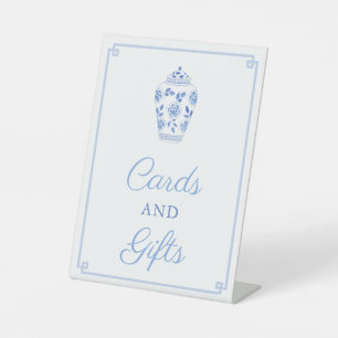 Watercolor Ginger Jar Wedding Cards And Gifts Pedestal Sign