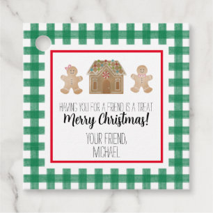 Watercolor Gingerbread Child Gift Tag