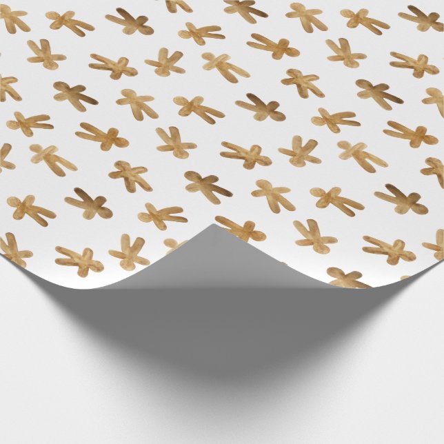 Watercolor Gingerbread Christmas Wrapping Paper (Corner)