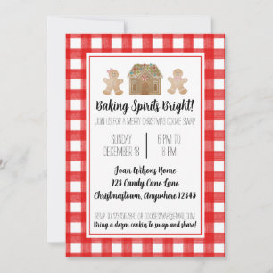 Watercolor Gingerbread Cookie Swap Invitation