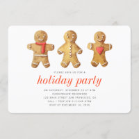 Watercolor Gingerbread Man Holiday Party