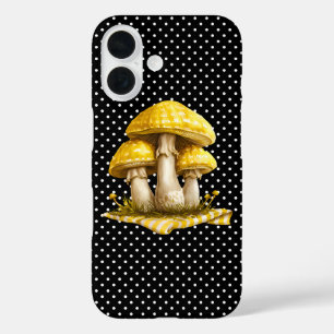 Watercolor Gingham Mushroom Garden  iPhone 16 Case