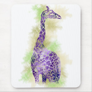 Watercolor Giraffe 1 Mouse Mat