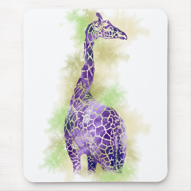 Watercolor Giraffe 1 Mouse Mat (Front)