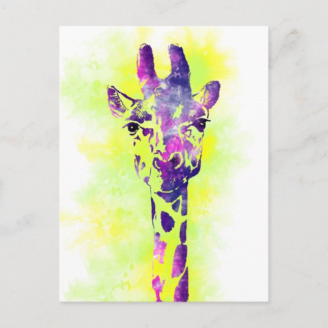 Watercolor Giraffe 2 Postcard (Front)