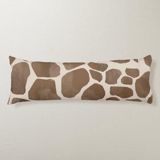 Watercolor Giraffe Animal Print Pattern Body Cushion (Front)