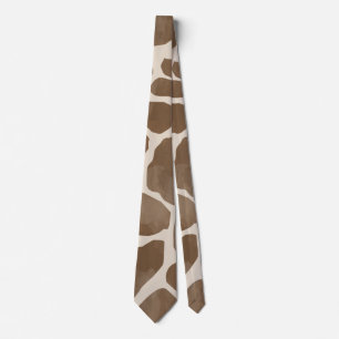 Watercolor Giraffe Animal Print Pattern Tie