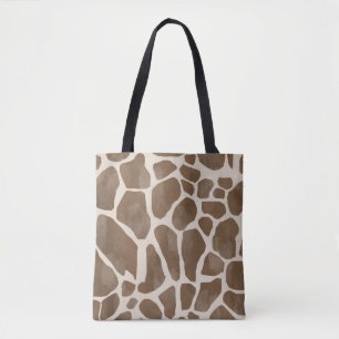 Watercolor Giraffe Animal Print Pattern Tote Bag