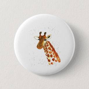 Watercolor Giraffe Animals Jungle Safari African 6 Cm Round Badge